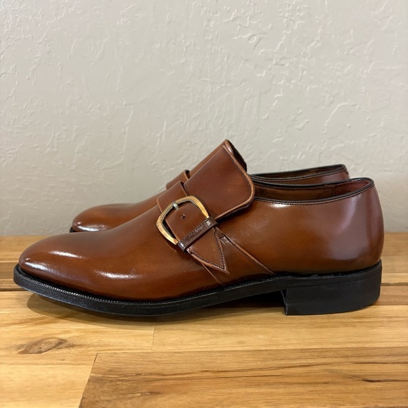 Vintage Freeman Monk Strap Buckle Shoes  7D Brown Leather Goodyear Welted USA main image 11